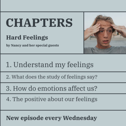 Instagram Post Maker Showcasing a Podcast's Episodes About Mental Health