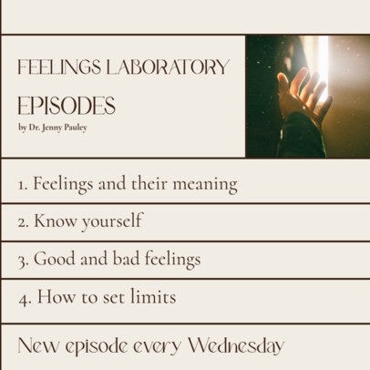 Mental Health-Themed Instagram Post Creator For a Podcast's Episode List