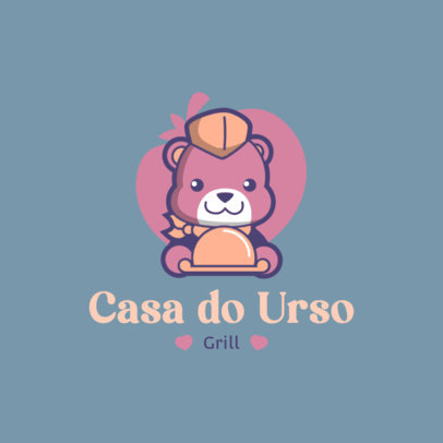 Restaurant Logo Maker Featuring a Cute Bear Chef Graphic