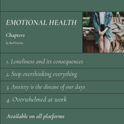 Instagram Post Design Maker for an Emotional Health Podcast's Episode List