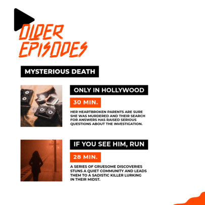 Instagram Post Design Generator to Share a True Crime Podcast Show