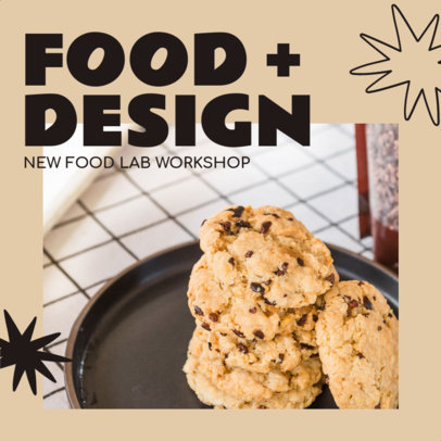 Instagram Post Design Generator to Promote a Food Design Workshop on a Carousel