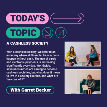 Economics-Themed Instagram Post Design Maker for a Podcast 