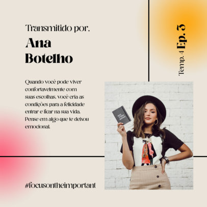 Instagram Post Generator Featuring a Portuguese Podcast Synopsis