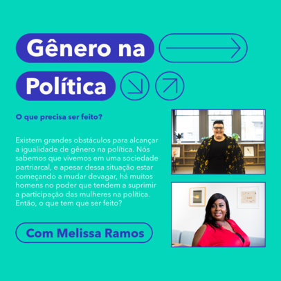 Politics-Themed Instagram Post Design Template for a Brazilian Podcast