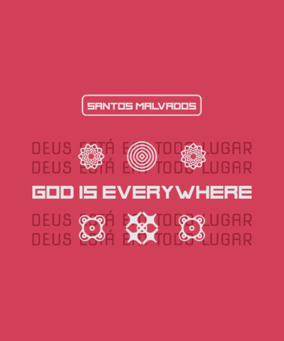 T-Shirt Design Template Featuring Abstract Geometric Shapes