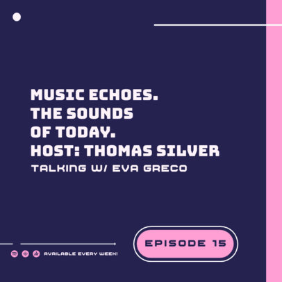 Instagram Post Generator for a Music-Themed Podcast Featuring a Simple Layout