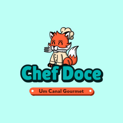 Logo Maker for a Cooking Channel Featuring a Cute Fox Graphic