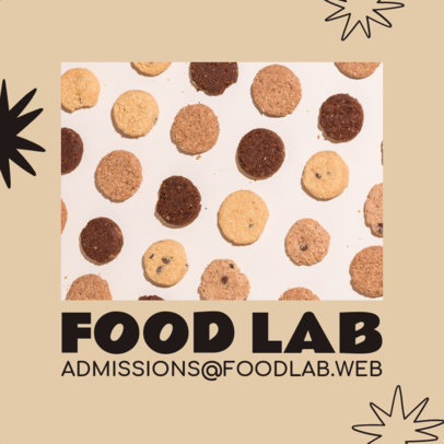 Food Design-Themed Instagram Post Design Generator Featuring Pictures of Cookies