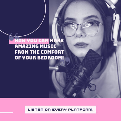 Instagram Post Design Creator for a Carousel With a Music Theme and a Quote