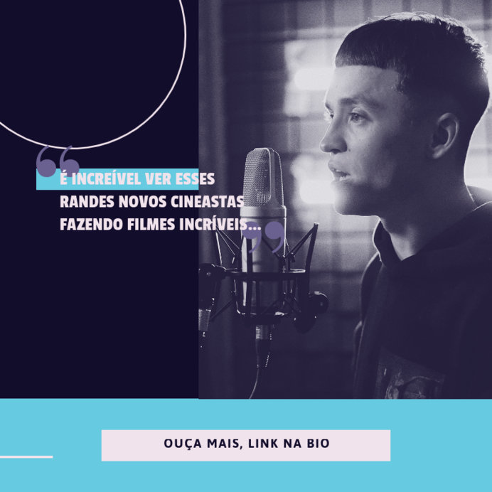 Instagram Post Design Template Featuring a Simple Layout for a Podcast About Movies