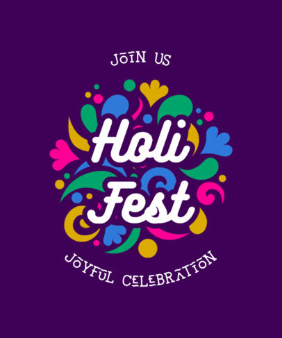 T-Shirt Design Maker Featuring a Holi Festival Theme