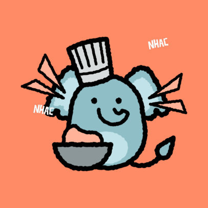 Avatar Logo Generator Featuring an Adorable Elephant With a Chef Hat