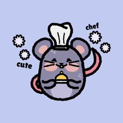 Avatar Logo Template Featuring a Cute Mouse Chef