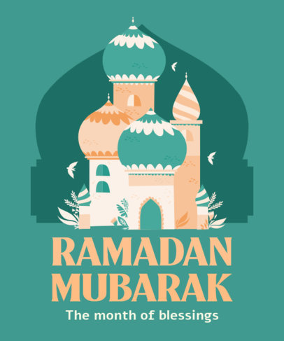 T-Shirt Design Template Featuring Ramadan Illustrations