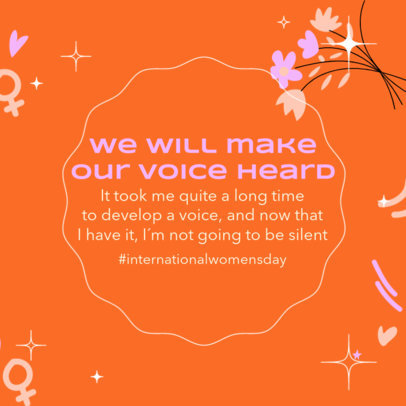 Instagram Post Template with Testimonies for a Women's Day-Themed Carousel
