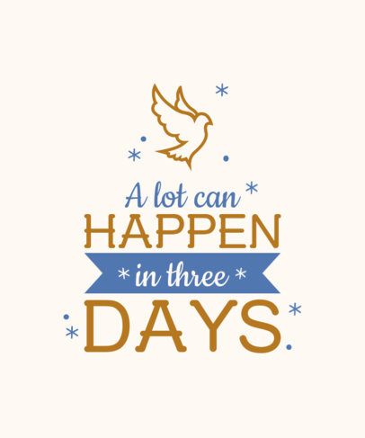 Easter-Themed T-Shirt Design Template Featuring a Christian Quote