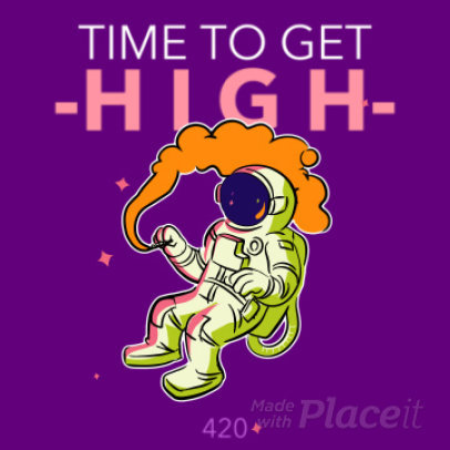 Instagram Post Video Creator Featuring an Astronaut Getting High 4829