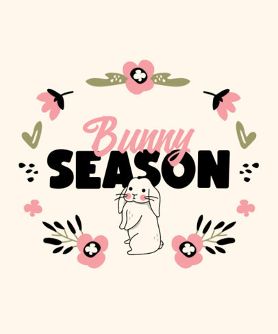 Easter-Themed T-Shirt Design Maker Featuring Cute Rabbits and Floral Graphics 4850-el1