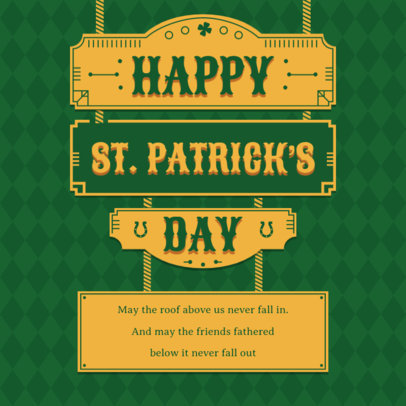 Saint Patrick's Day-Themed Instagram Post Template with Graphics of Hanging Banners