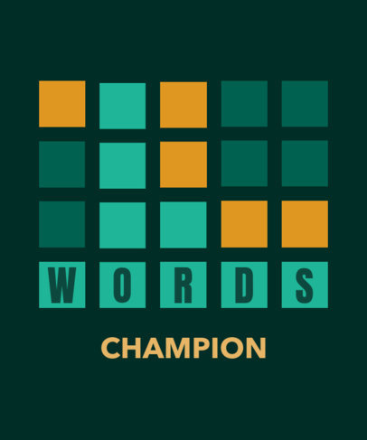 Wordle-Inspired T-Shirt Design Creator for a Fan of Word Games 4428b