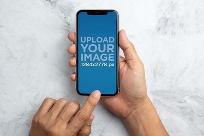 Mockup of Some Hands Using an iPhone 11 m13711-r-el2