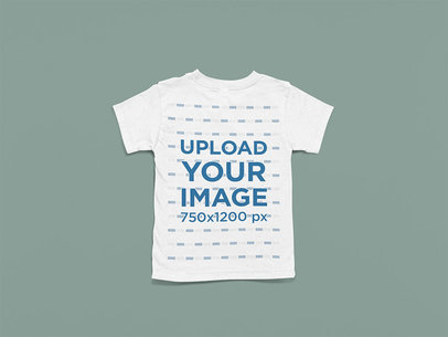Simple Mockup of the Back of a Tee Lying on a Flat-Colored Surface m13409