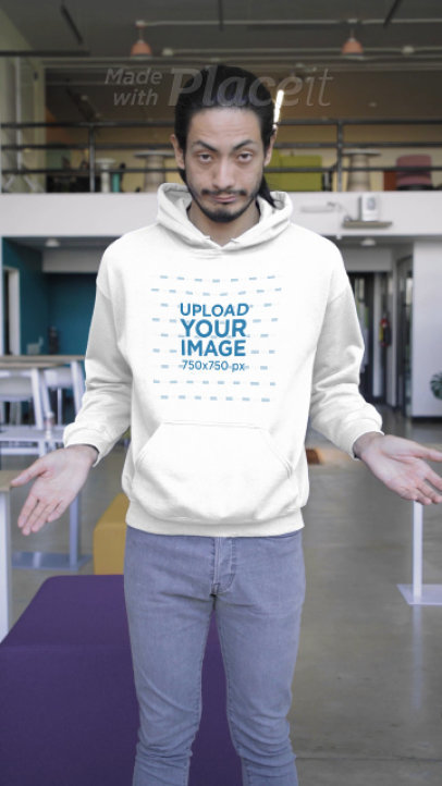 Hoodie Video Featuring a Man with a Doubtful Expression 4801v