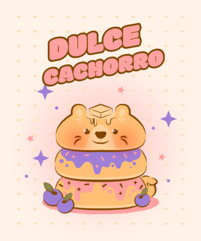 T-Shirt Design Maker Featuring Cute Animal-Shaped Desserts