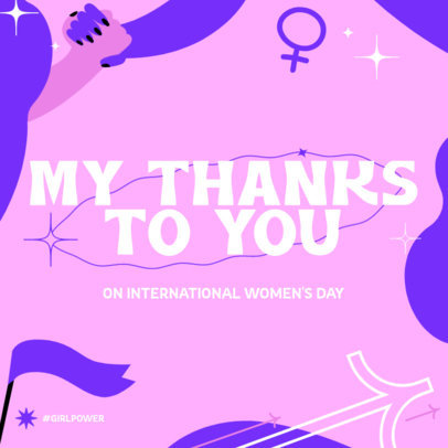 Instagram Post Creator with Illustrated Graphics for International Women's Day