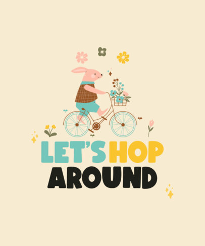 T-Shirt Design Template Featuring Easter Bunny Graphics