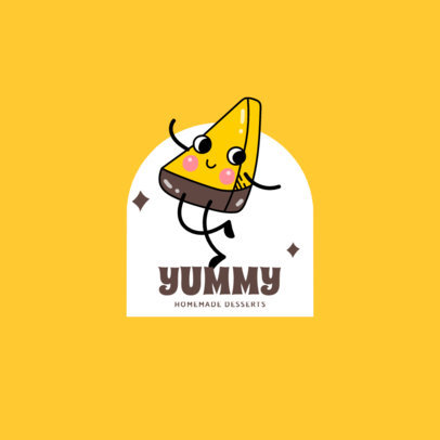Logo Template for a Homemade Bakery Featuring a Cute Pie