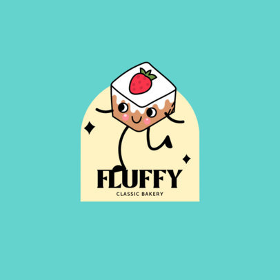 Bakery Logo Maker Featuring a Cartoonish Dessert