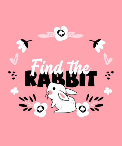 T-Shirt Design Template Featuring an Easter Theme and an Adorable Bunny Clipart 4850a-el1