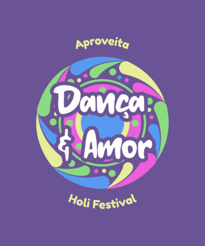 T-Shirt Design Template for Holi Festival Featuring Colorful Mandalas 4958