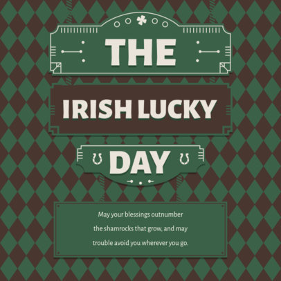 Banner-Themed Instagram Post Template with Saint Patrick's Day Wishes