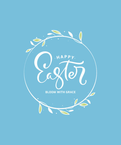 Happy Easter-T-Shirt Design Template with a Christian Quote