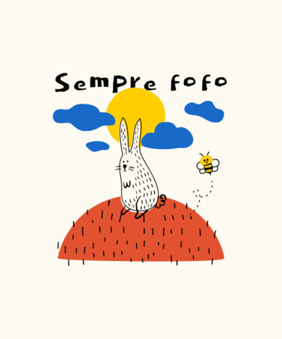 T-Shirt Design Generator Featuring a Cute Rabbit and a Bee Doodle 4844b-el1