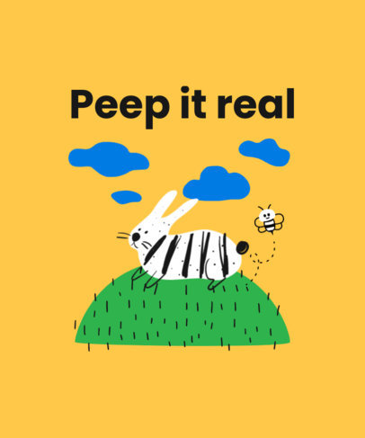 Easter-Themed T-Shirt Design Creator With Easter With a Rabbit Doodle 4844c-el1