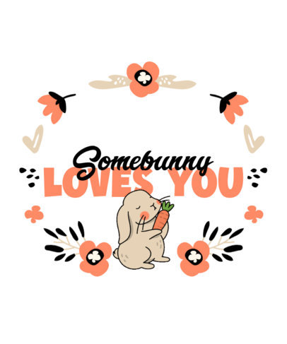 Easter T-Shirt Design Generator Featuring a Cute Rabbit Holding a Carrot and Flower Graphics 4850b-el1