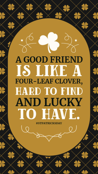 Instagram Story Template With a Friendship Quote for St Patrick’s Day