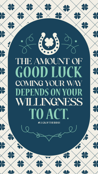 Instagram Story Generator With a Quote About Luck and St Patrick’s Day-Themed Graphics