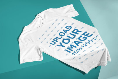 Mockup of a T-Shirt Lying on The Corner of a Platform m13432