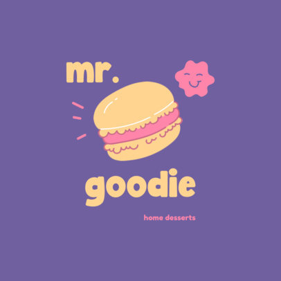 Logo Maker for a Bakery Featuring a Kawaii-Style Macaroon