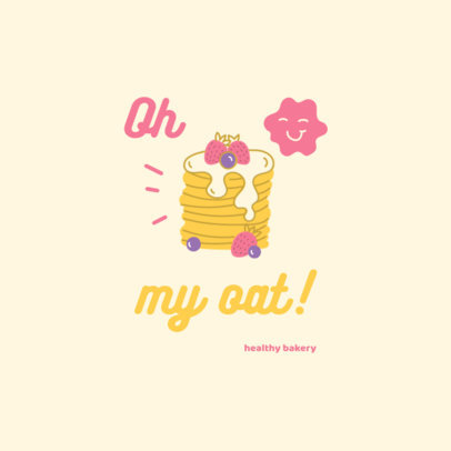 Logo Maker for a Healthy Bakery Featuring an Illustrated Pile of Pancakes