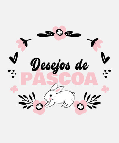 T-Shirt Design Template With Easter-Themed Graphics and a Floral Wreath 4850e-el1