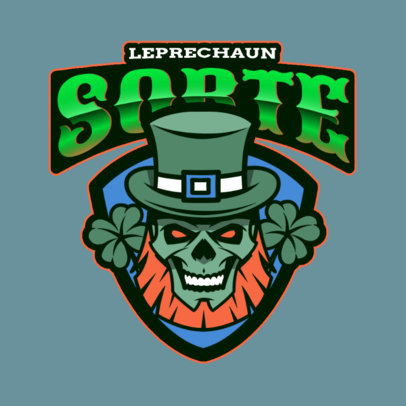 Mascot Logo Maker Featuring a Horror Leprechaun for St Patrick's Day
