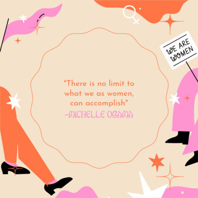 Instagram Post Creator with an Inspiring Women's Day Quote
