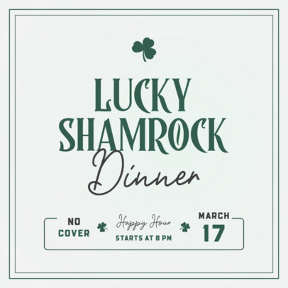 Instagram Post Creator for a St Patrick's Day Dinner Party