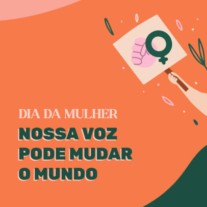 Instagram Post Design Maker With Text in Portuguese About Women's Day